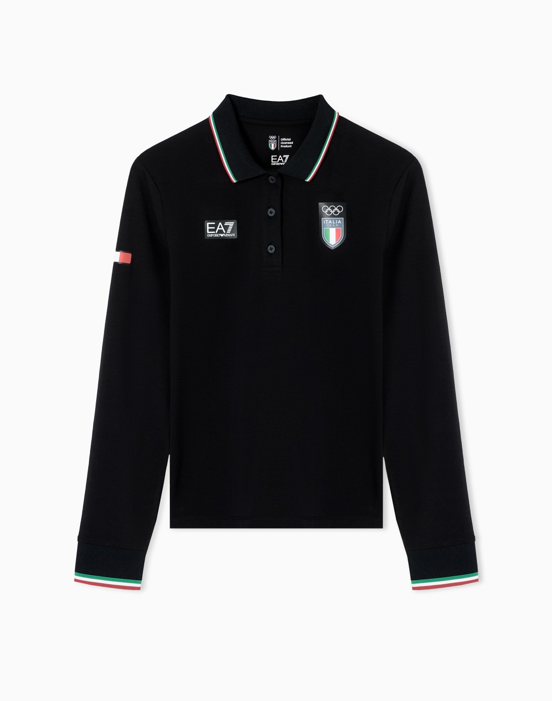 polo-de-manga-larga-en-punto-elstico-negro--ea7