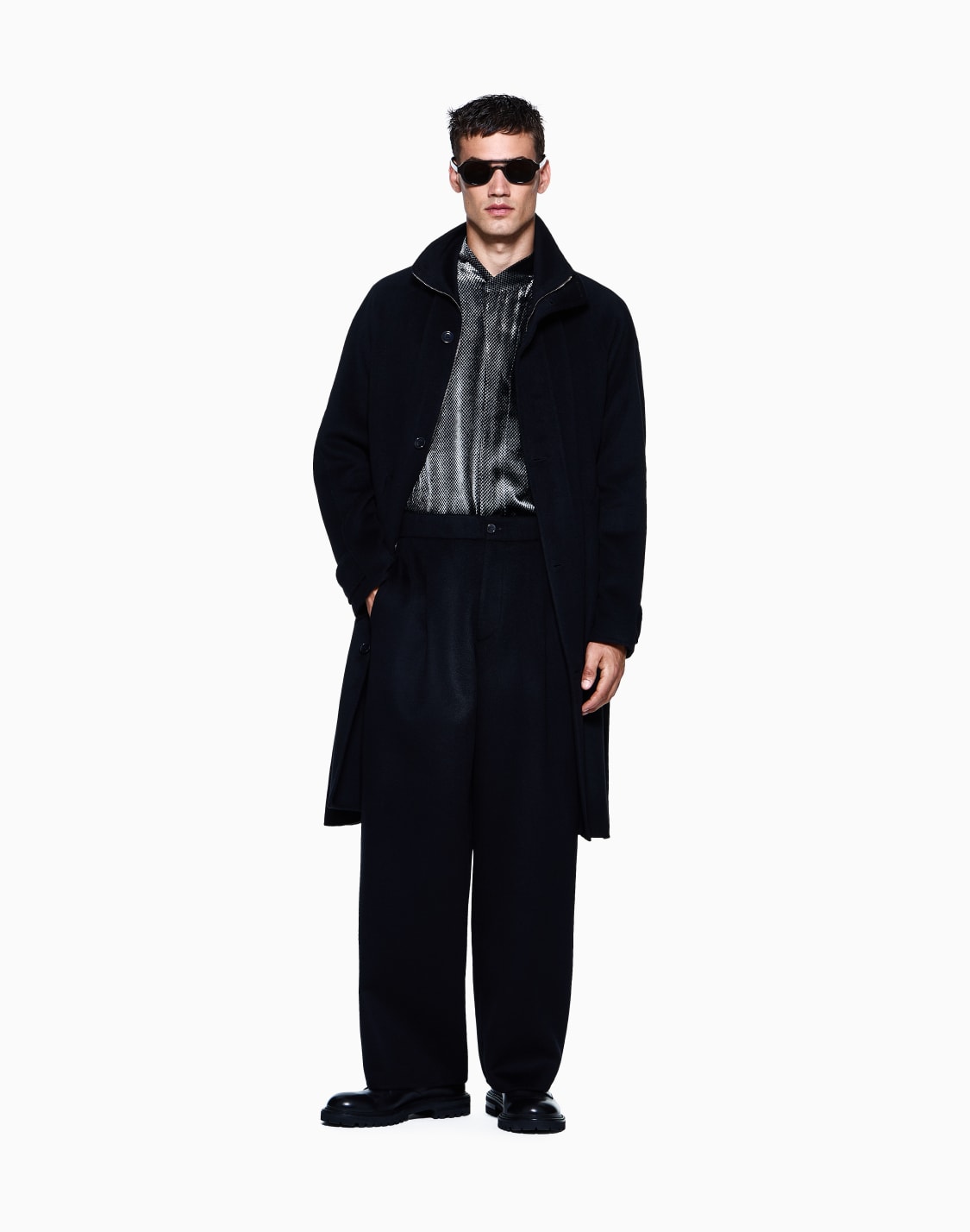pantaloni-a-una-pince-in-panno-double-di-cashmere-nero--giorgio-armani