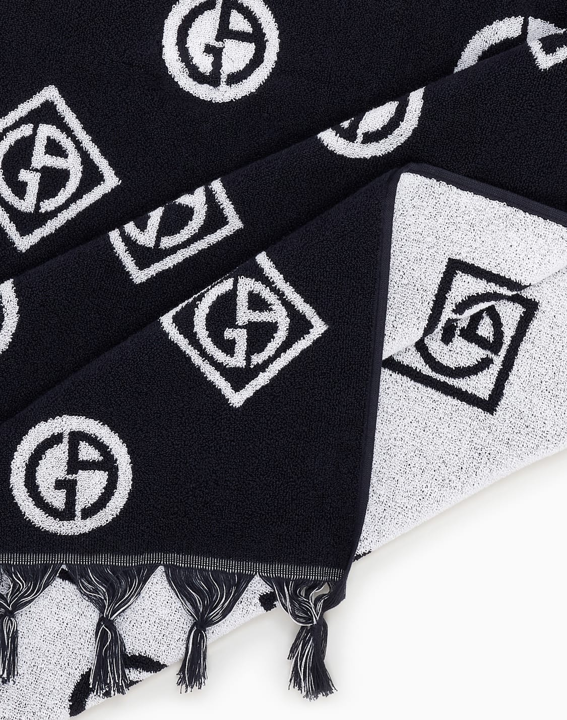 ビチタオル-コットン製-オルオバジャカドモチフ-ブル--giorgio-armani