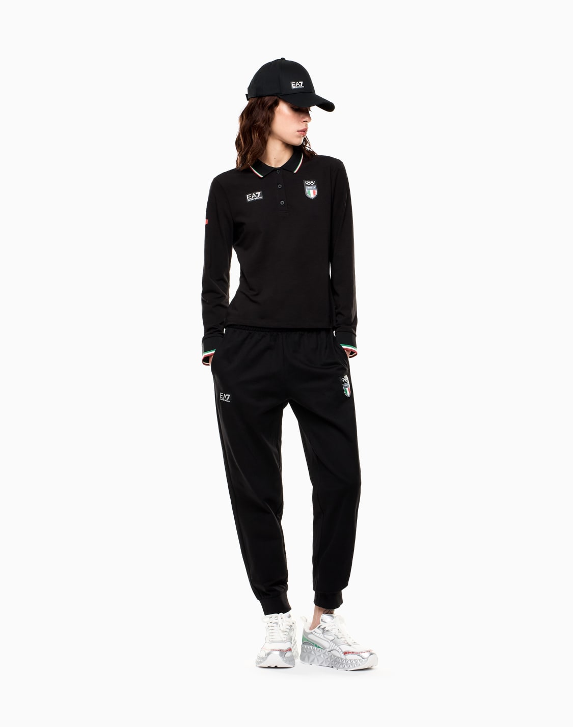 polo-de-manga-larga-en-punto-elstico-negro--ea7