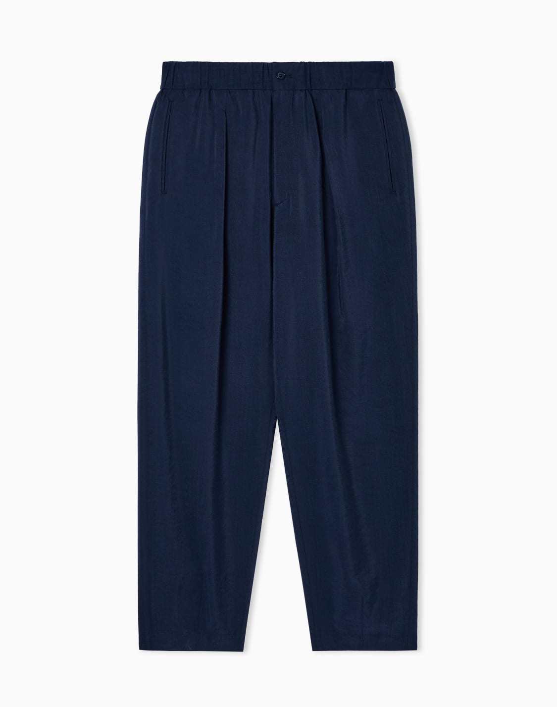 pantaloni-a-una-pince-in-misto-seta-lavata-blu-navy--giorgio-armani