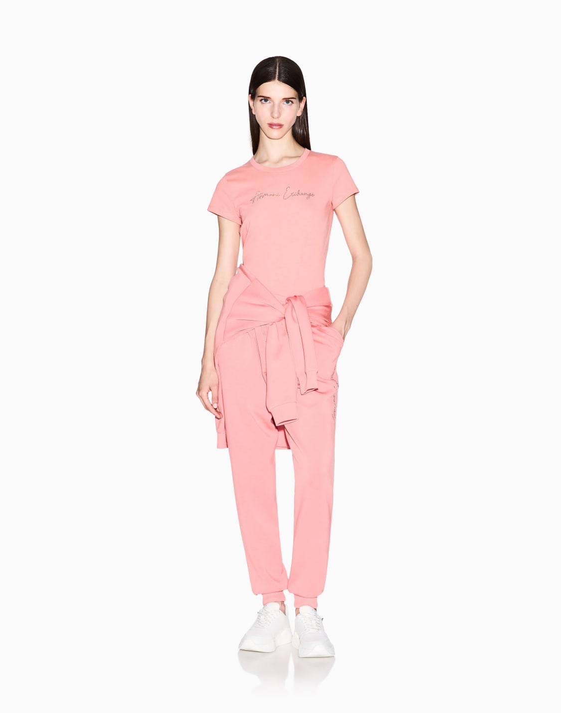 pantalones-deportivos-de-tejido-scuba-rosa--armani-exchange