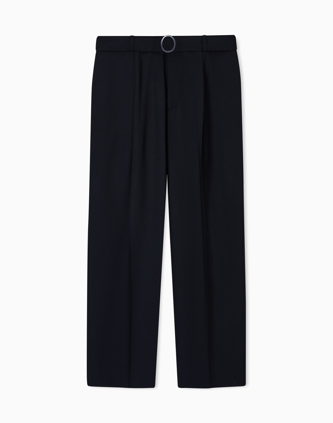 pantalon-en-toile-de-laine-stretch-avec-pinces-et-ceinture-noir--emporio-armani