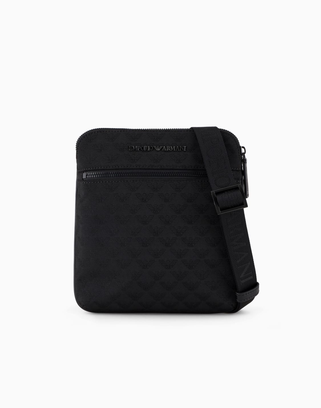 flat-nylon-shoulder-bag-with-all-over-jacquard-eagle-black--emporio-armani
