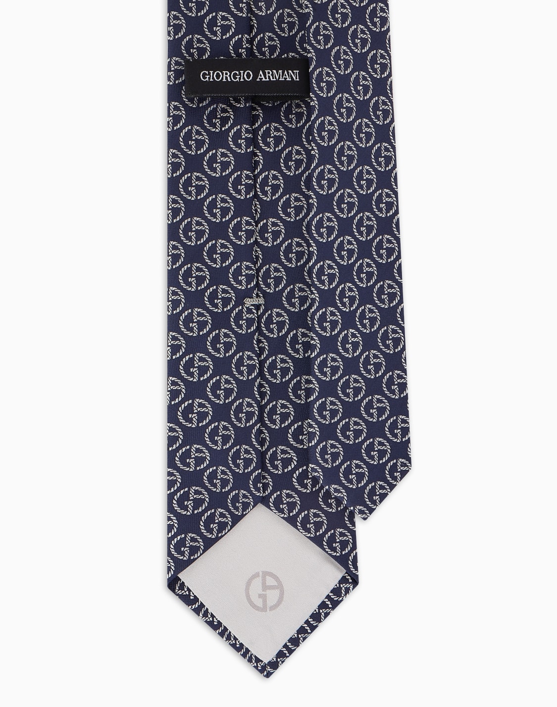 ネクタイ-ピュアシルク-ジャカドモノグラム-ブル--giorgio-armani