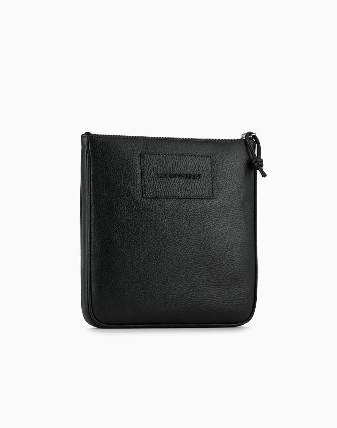 flat-tumbled-leather-shoulder-bag-black--emporio-armani
