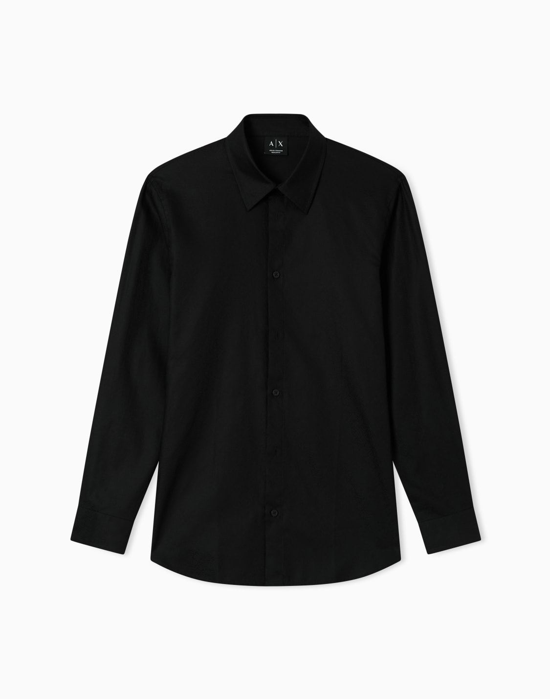casual-shirt-in-textured-cotton-jacquard-black--armani-exchange