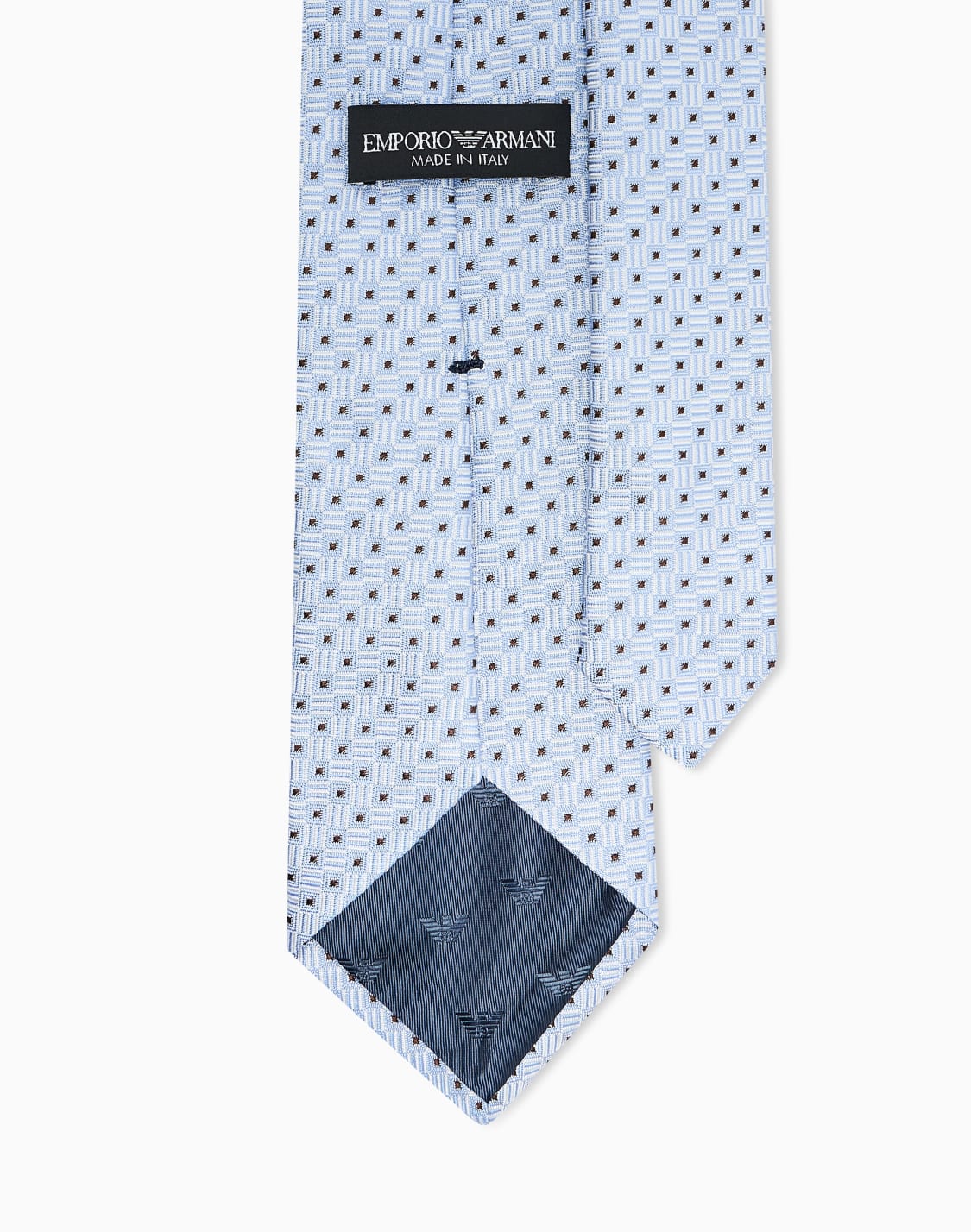 ネクタイ-ピュアシルク-オプアトジャカドモチフ-ライトブル--emporio-armani