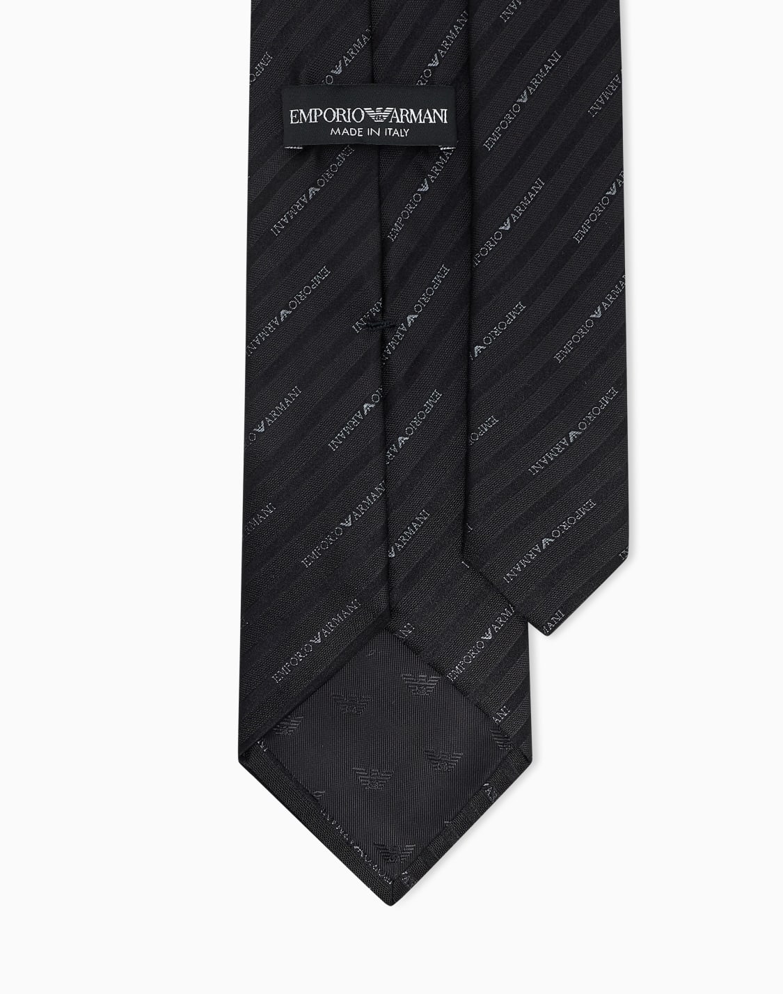 ネクタイ-ピュアシルク-オルオバジャカドロゴ-ブラック--emporio-armani