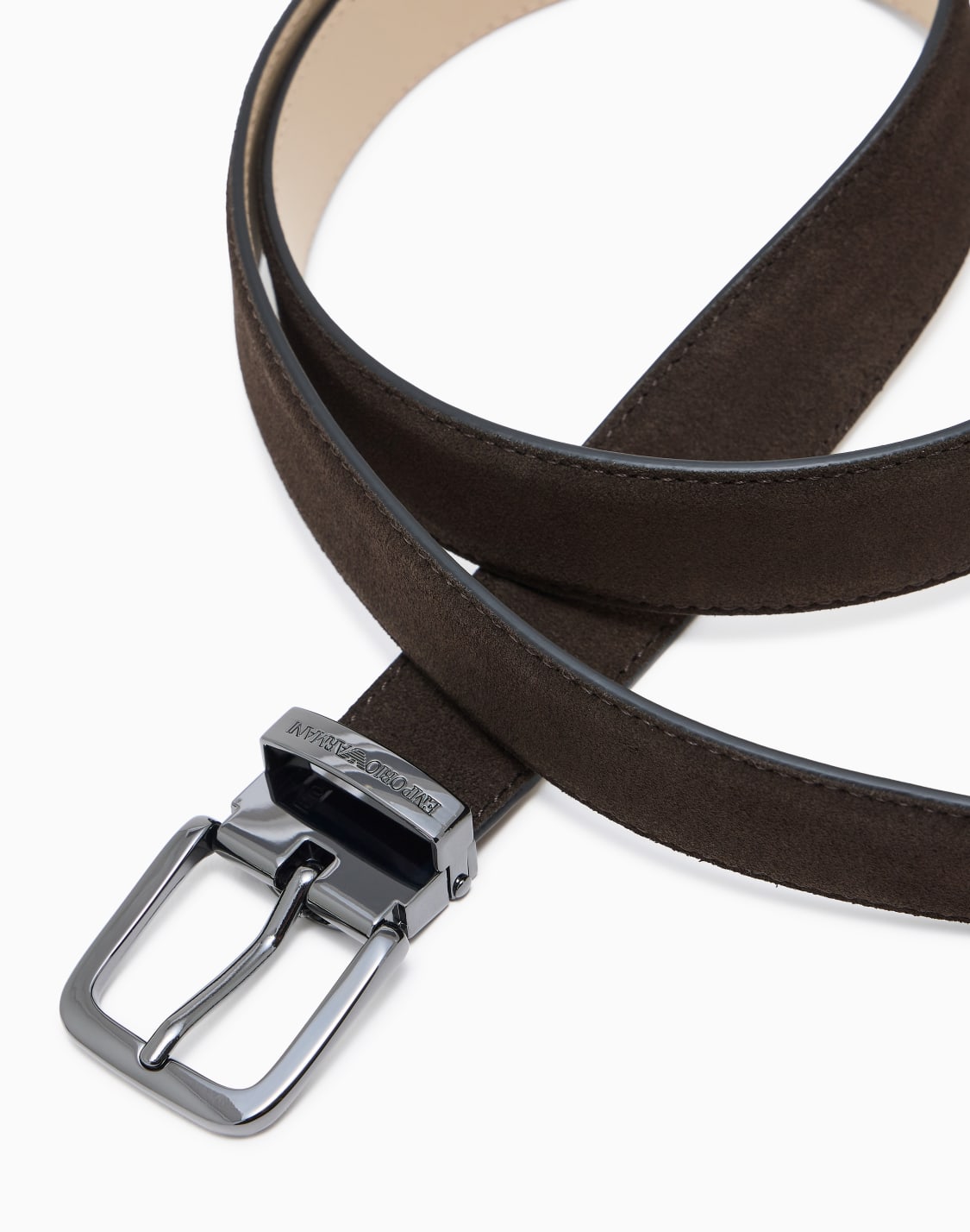 ベルト-スエド-ブラウン--emporio-armani