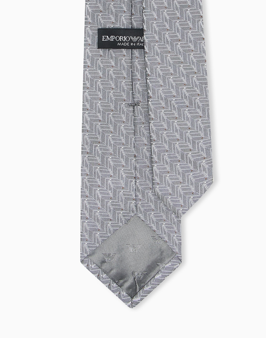 cravate-en-pure-soie-jacquard-chevron-gris--emporio-armani