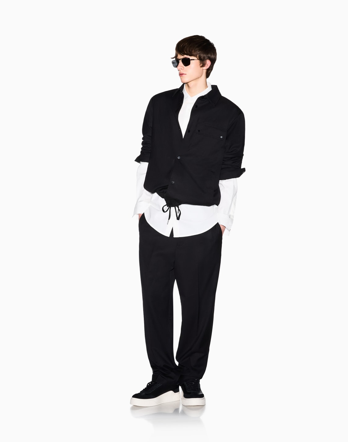 casual-shirt-in-textured-cotton-jacquard-white--armani-exchange