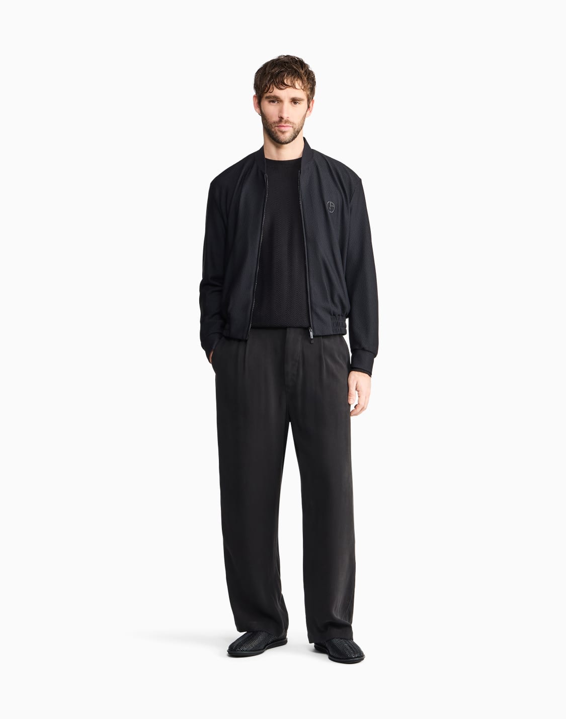chevron-silk-and-cotton-crew-neck-jumper-black--giorgio-armani