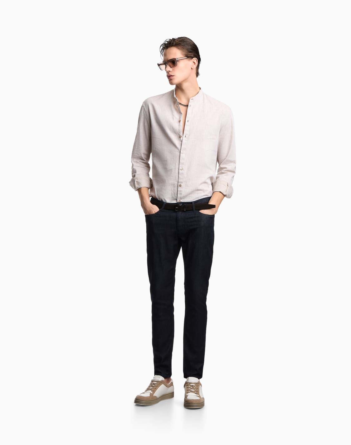 textured-linen-blend-shirt-beige--emporio-armani