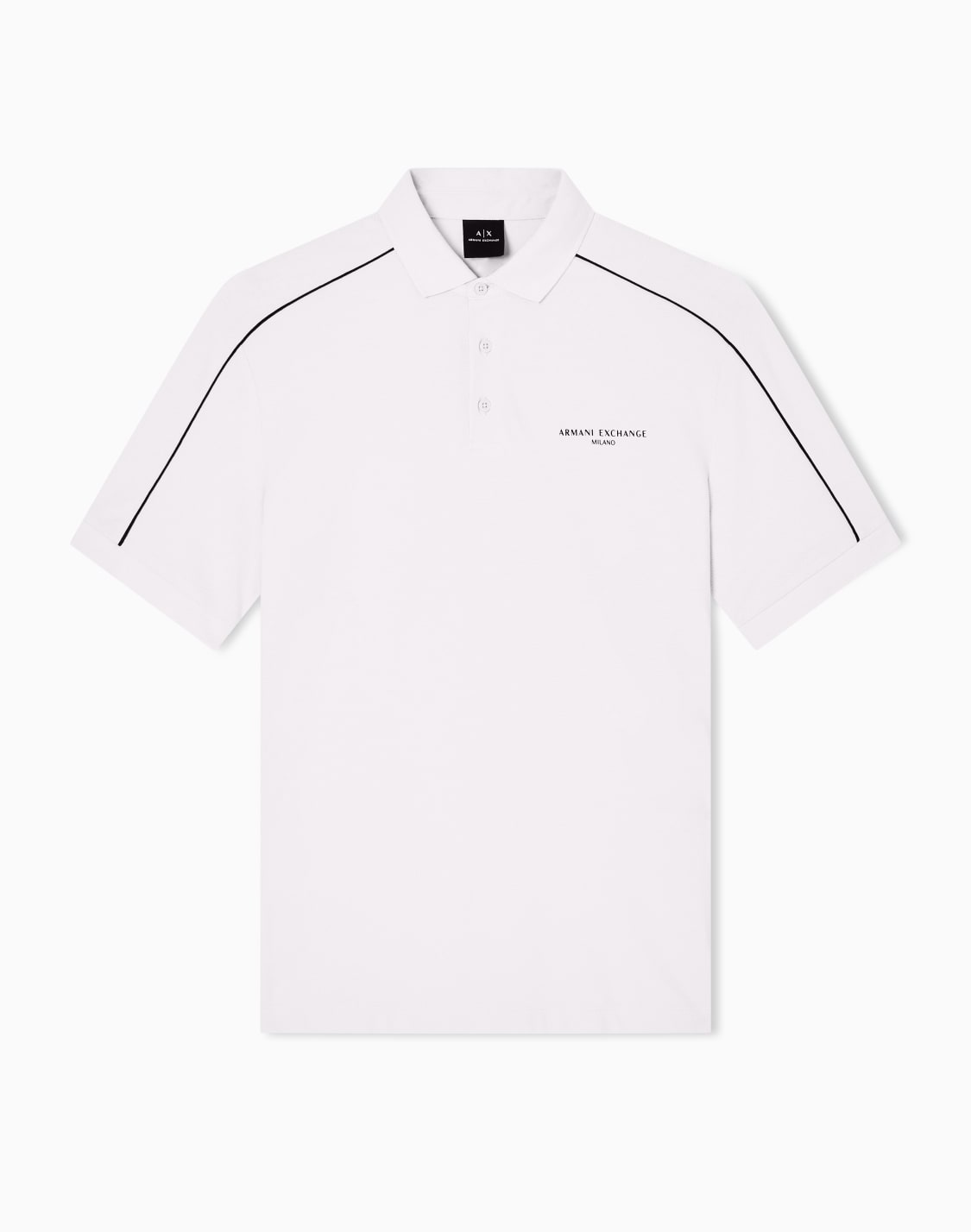 オンライン限定axロゴ-コットンピケ-半袖ポロシャツ-ホワイト--armani-exchange