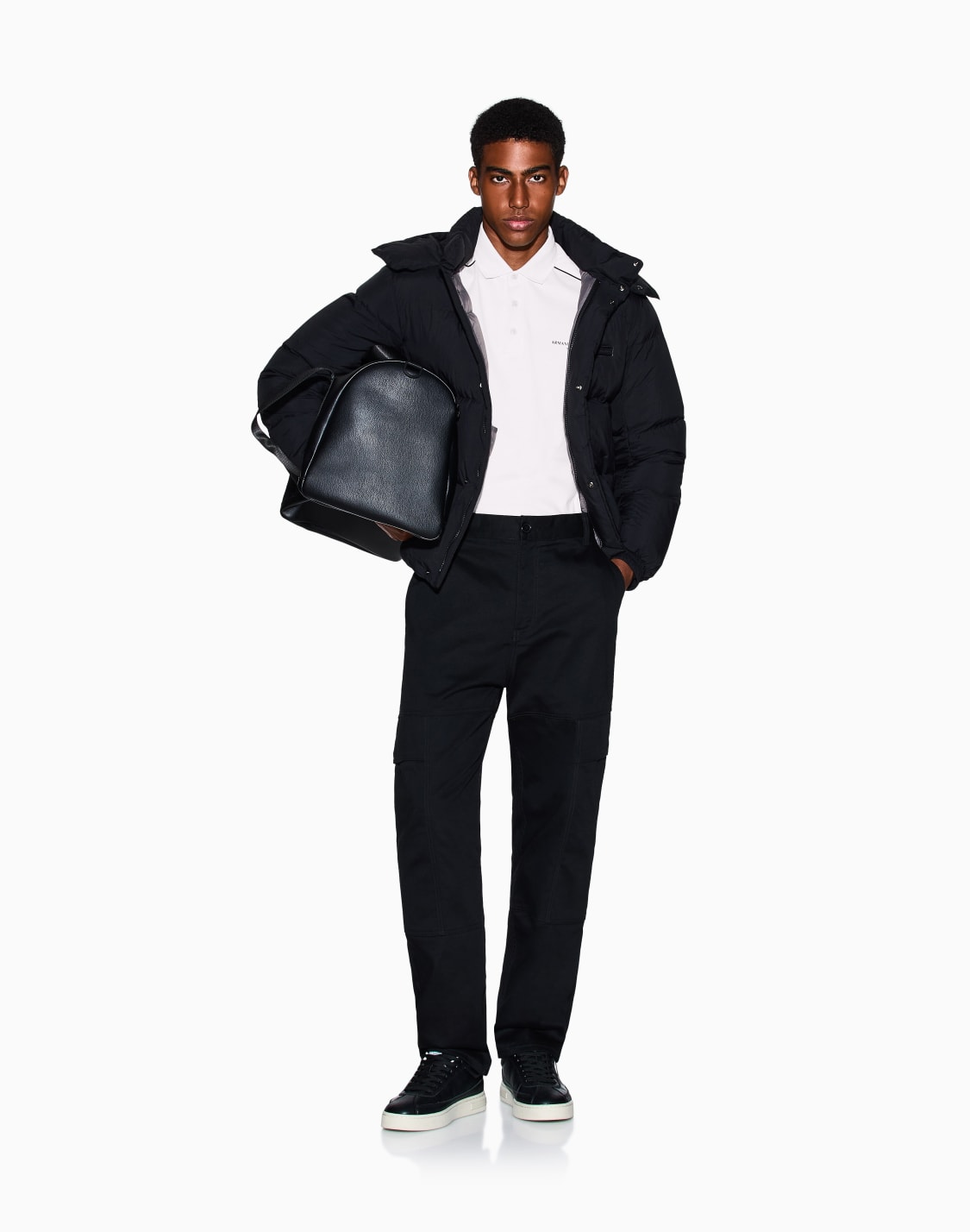 オンライン限定axロゴ-コットンピケ-半袖ポロシャツ-ホワイト--armani-exchange