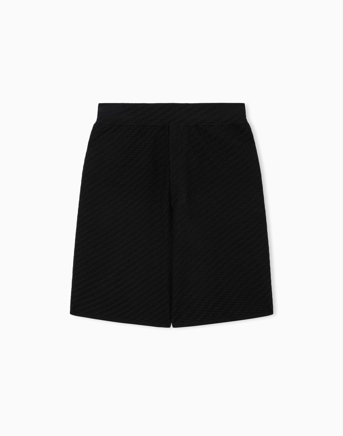 knitted-bermuda-shorts-with-embossed-patterned-stitch-in-asv-viscose-black--emporio-armani