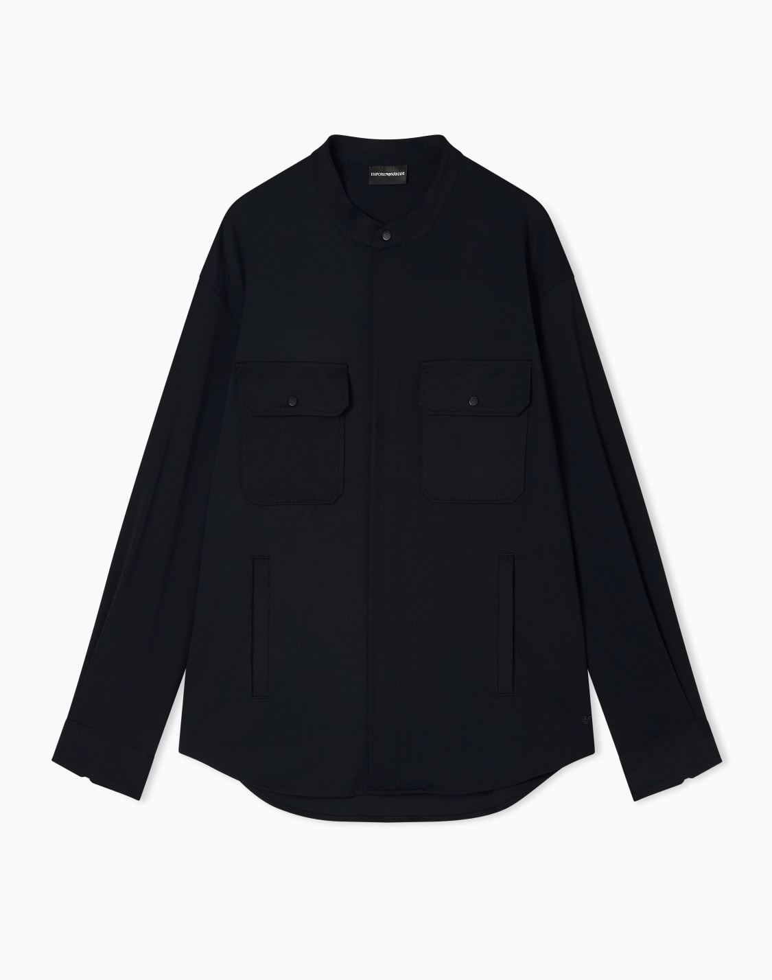 guru-collar-shirt-with-concealed-zip-in-stretch-nylon-navy-blue--emporio-armani