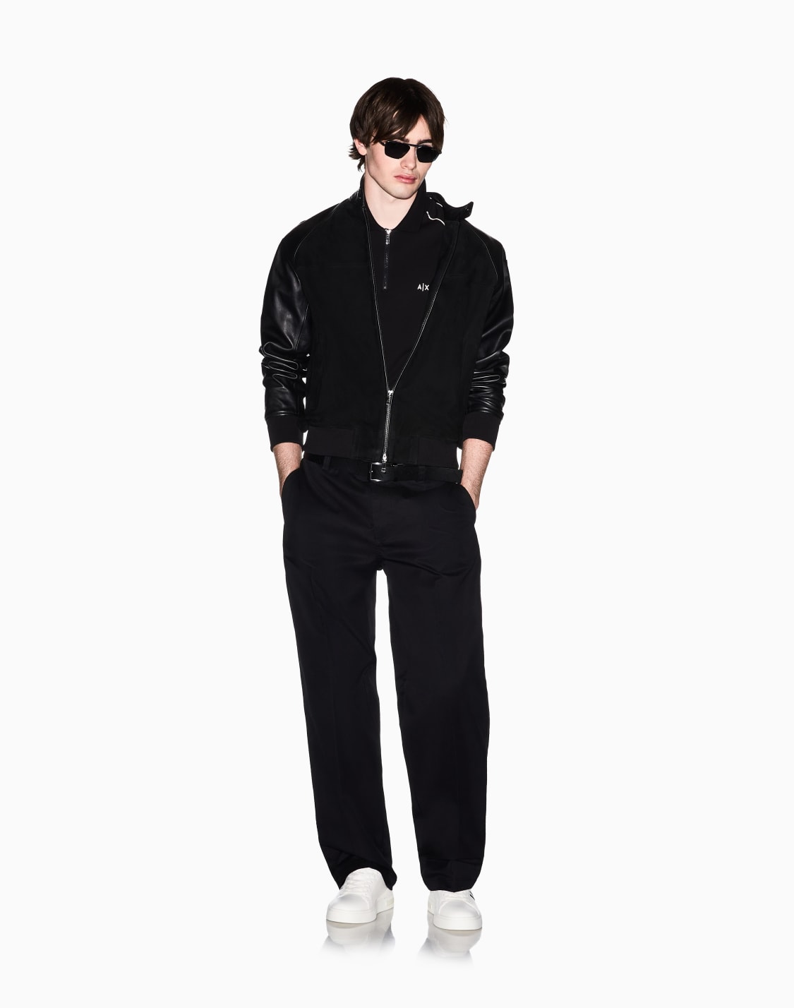 pantaloni-in-cotone-nero--armani-exchange