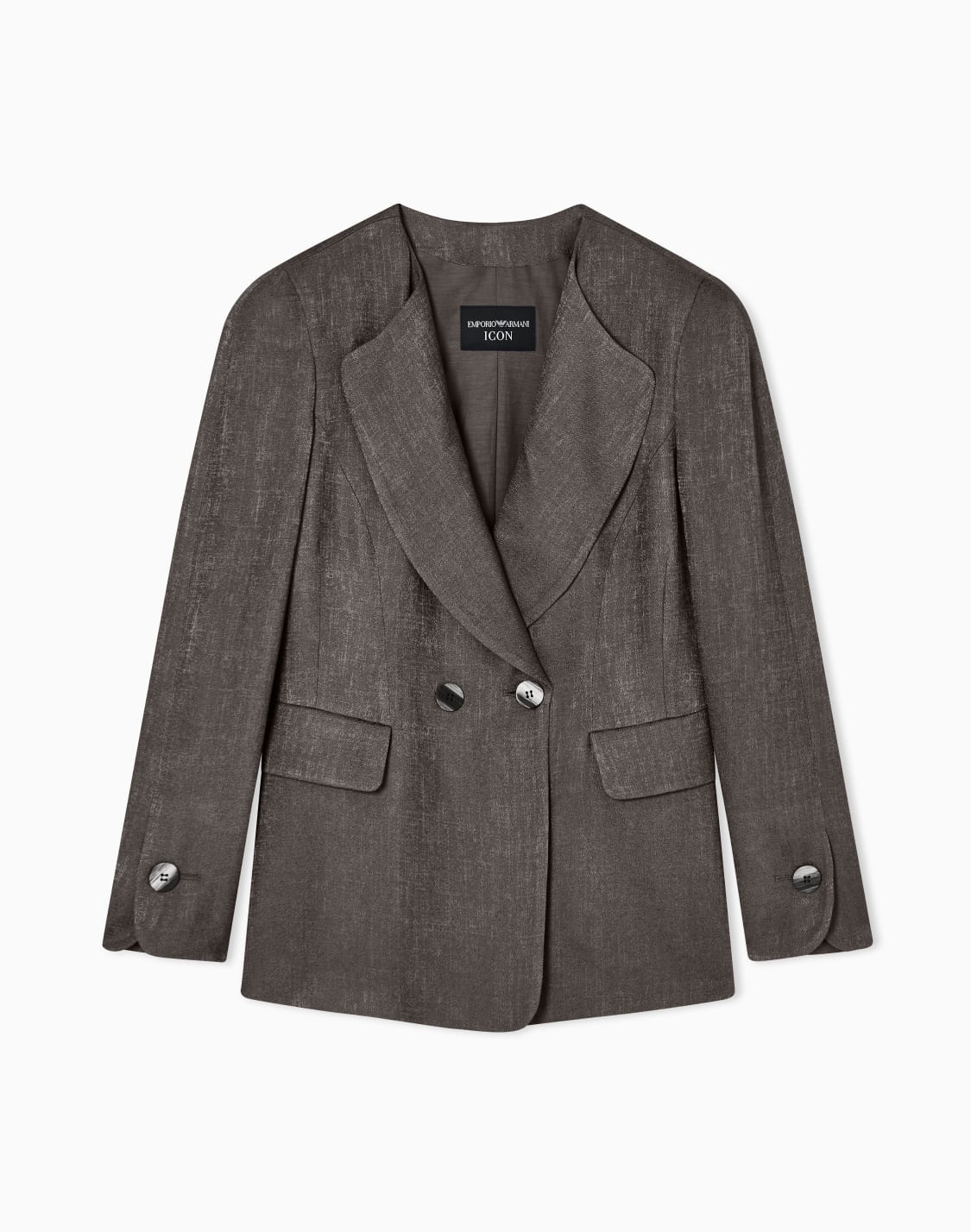 icon-doppelreihiges-sakko-aus-strukturiertem-jacquard-stoff-braun--emporio-armani