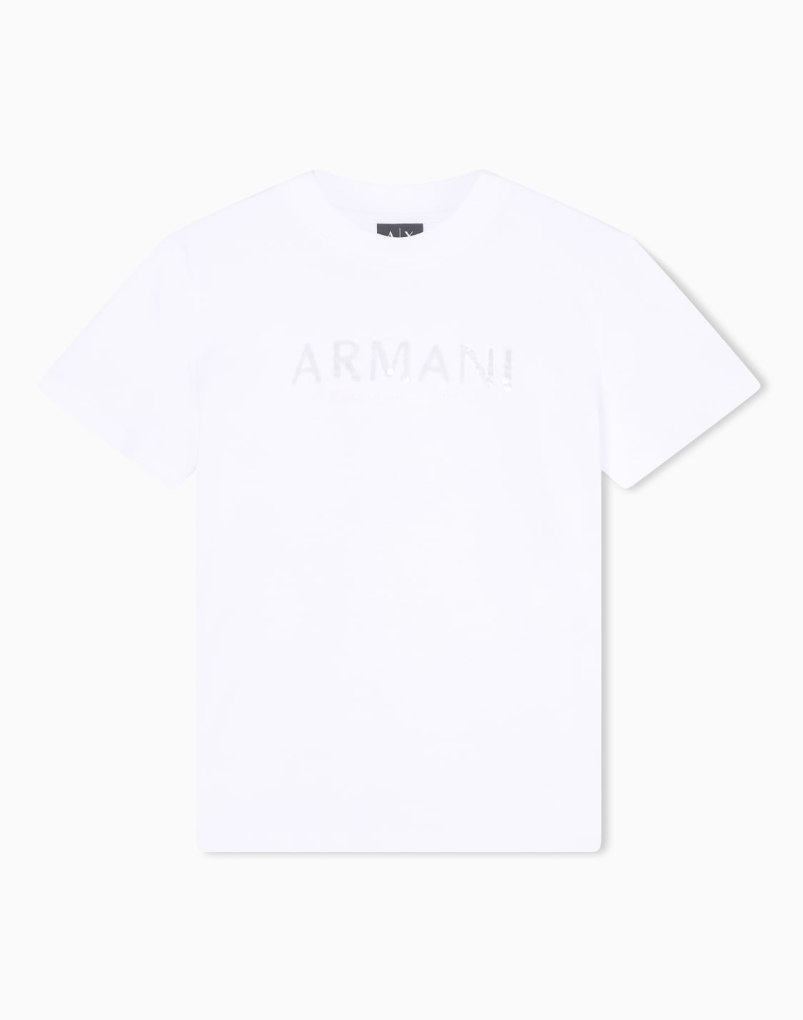 スパンコルロゴ-半袖クルネックtシャツ-ホワイト--armani-exchange