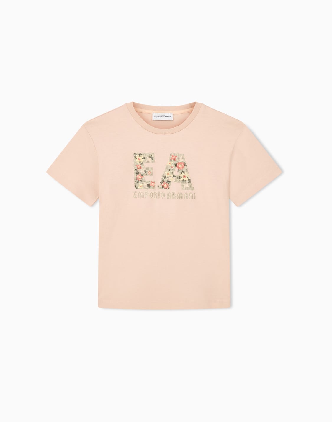 t-shirt-en-jersey-de-coton-col-rond-et-motif-floral-rose--emporio-armani