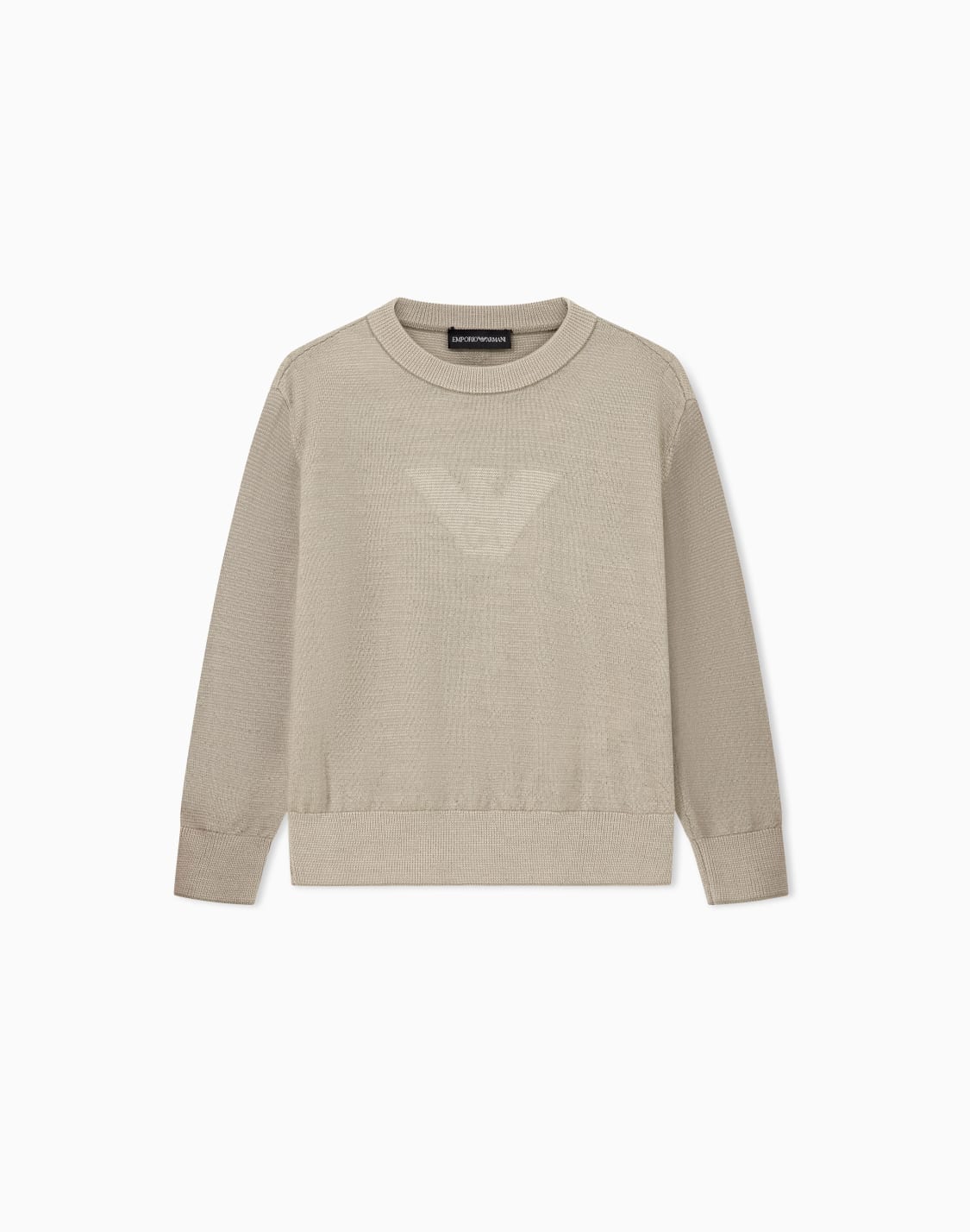 pullover-crew-neck-in-virgin-wool-with-an-embossed-logo-beige--emporio-armani