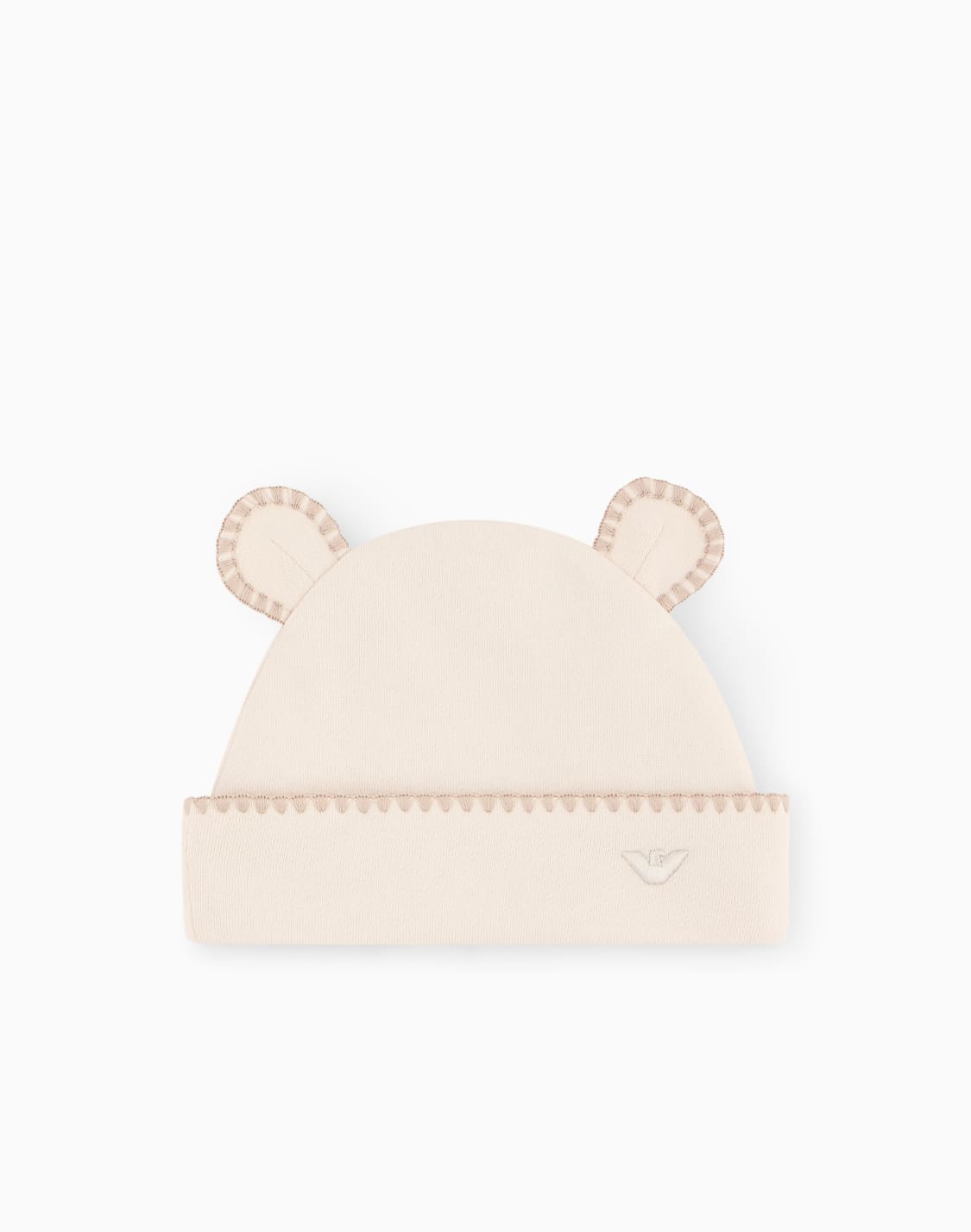 cotton-fleece-beanie-hat-with-bear-ears-and-folded-brim-베이지--emporio-armani