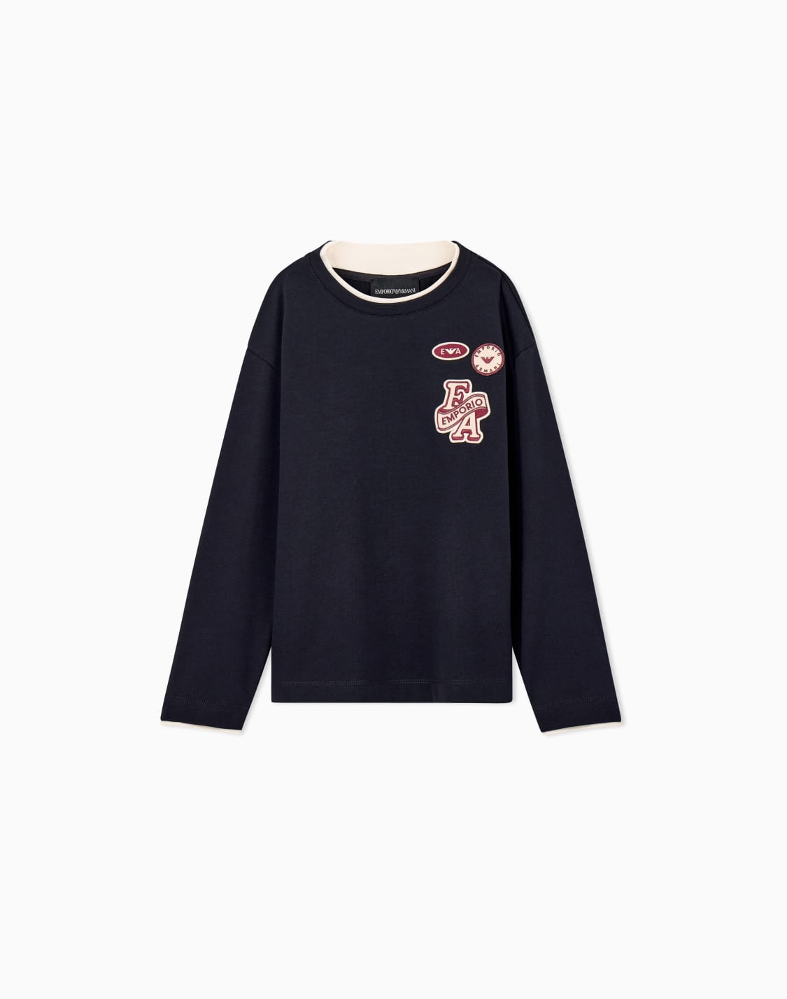 long-sleeve-heavy-cotton-t-shirt-with-embroidered-patches-navy-blue--emporio-armani