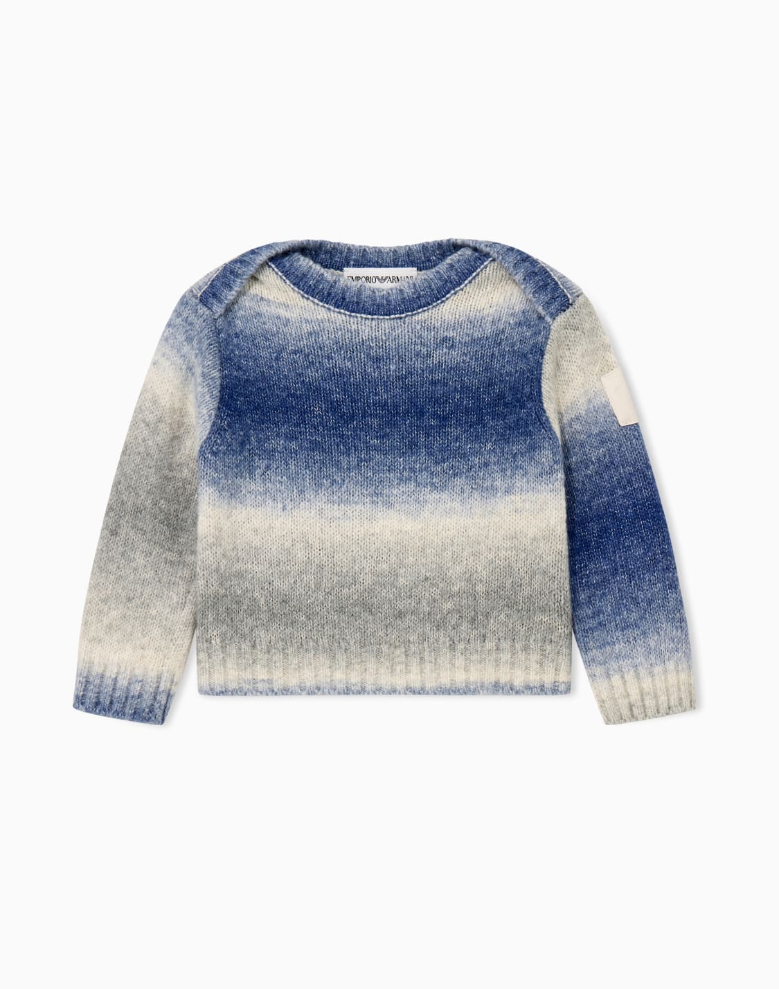 knitted-cotton-pullover-with-gradient-design-and-round-neck-blue--emporio-armani