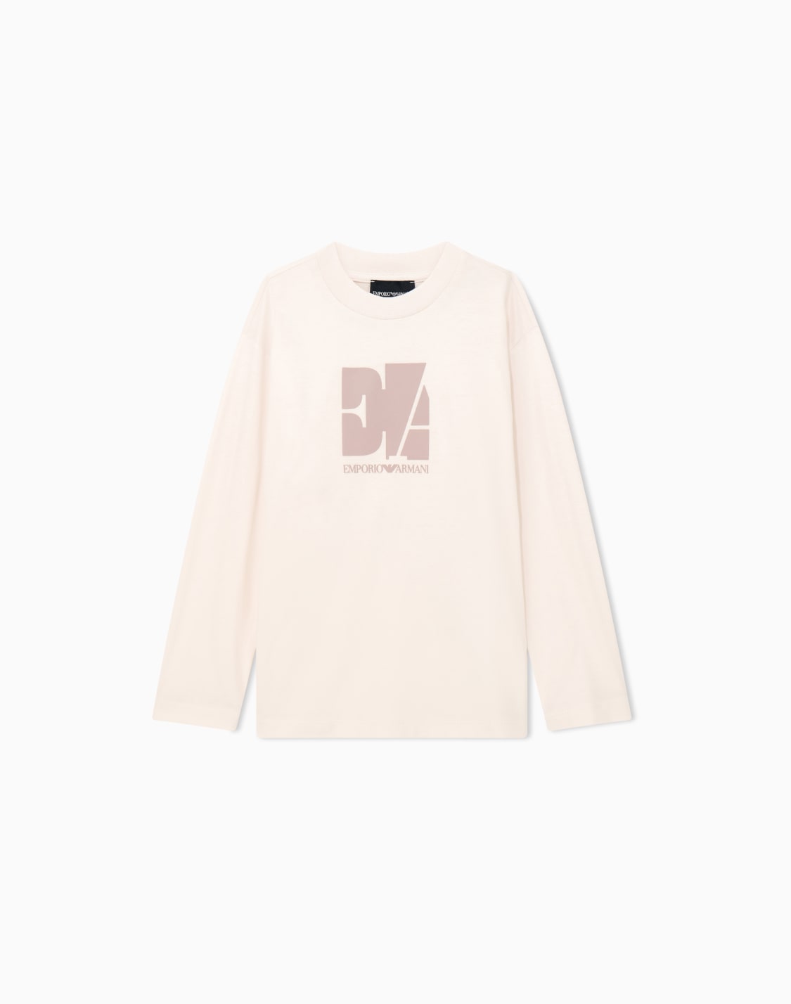 t-shirt-in-cotton-jersey-with-crew-neck-and-front-logo-print-beige--emporio-armani