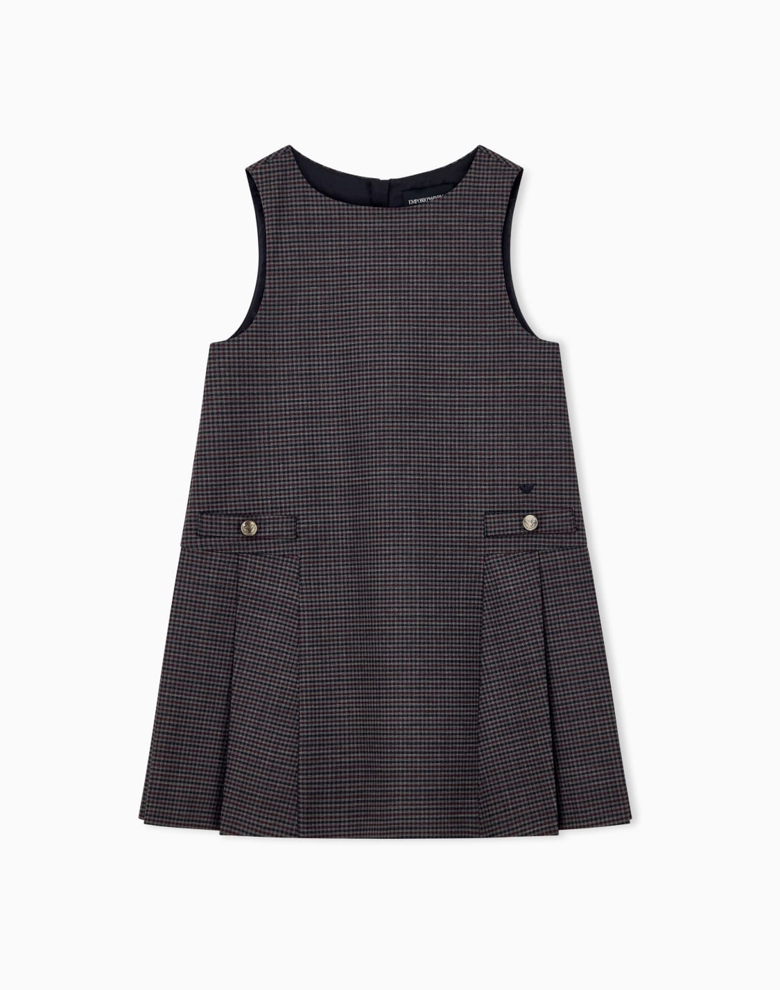robe-sans-manches-carreaux-en-mlange-de-laine-vierge-gris--emporio-armani