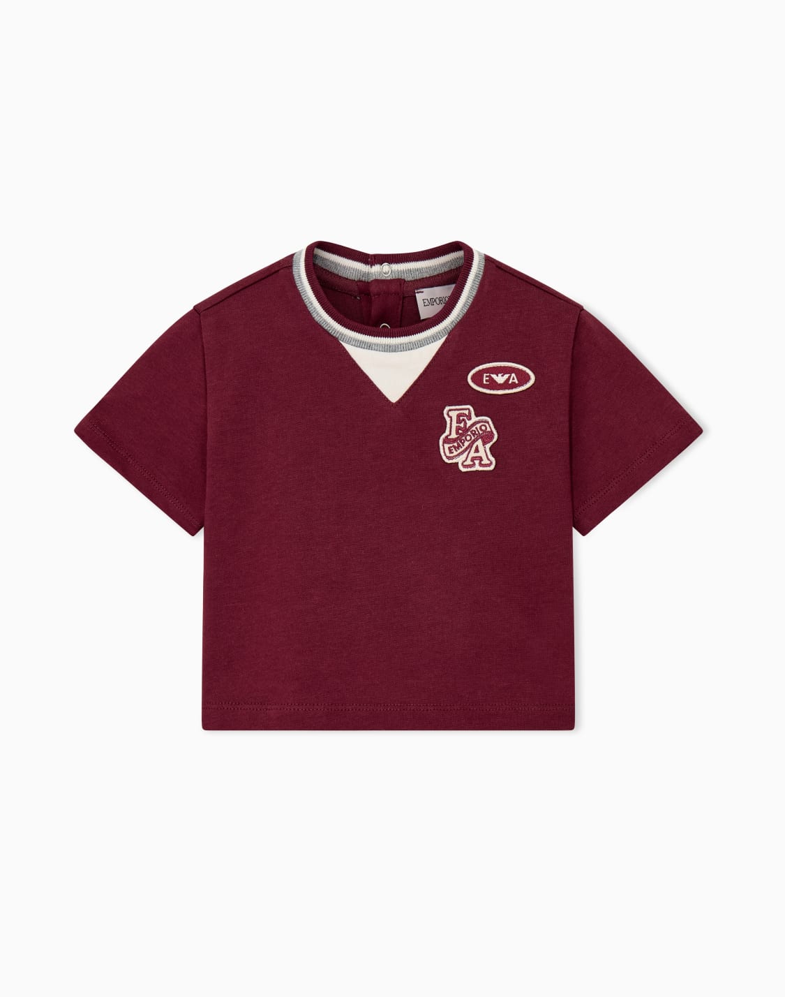 cotton-t-shirt-with-striped-collar-and-embroidered-patches-burgundy--emporio-armani