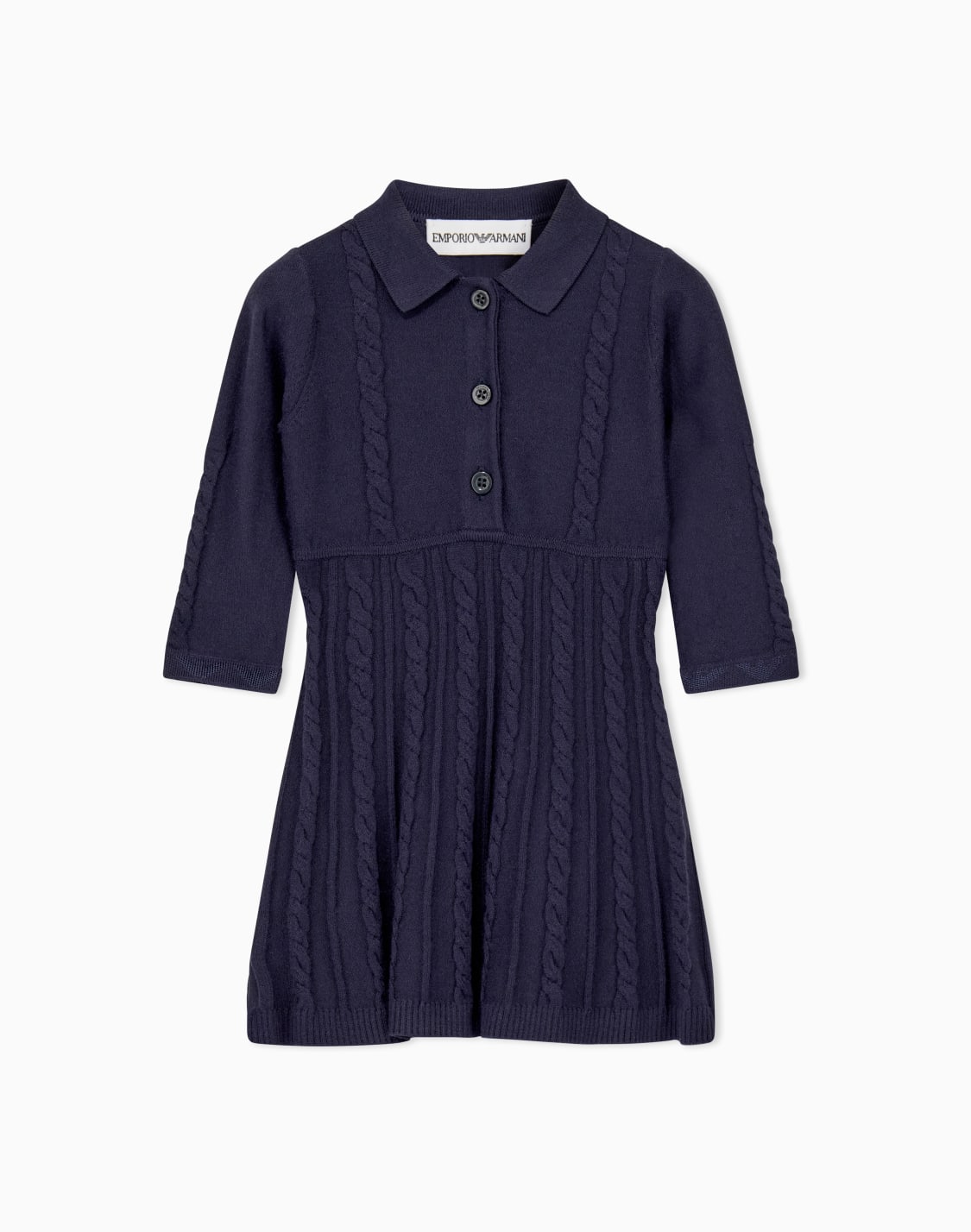 cable-knit-viscose-dress-with-collar-and-front-buttons-navy-blue--emporio-armani