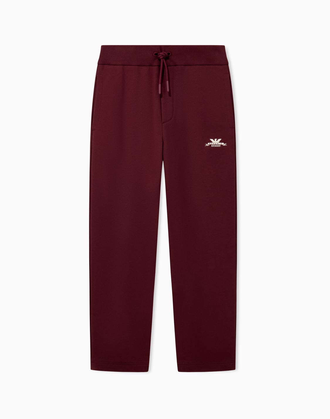 jogginghose-im-regular-fit-aus-baumwollfleece-mit-kordelzug-burgunderrot--emporio-armani