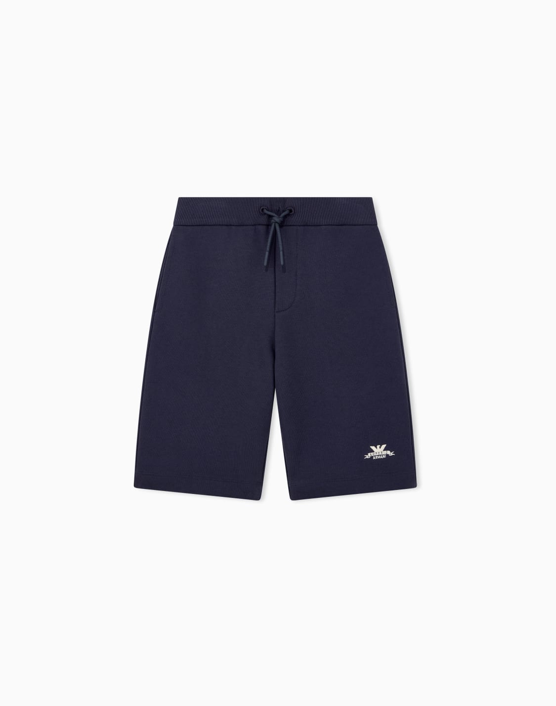 short-en-molleton-de-coton-avec-cordon-de-serrage-bleu--emporio-armani