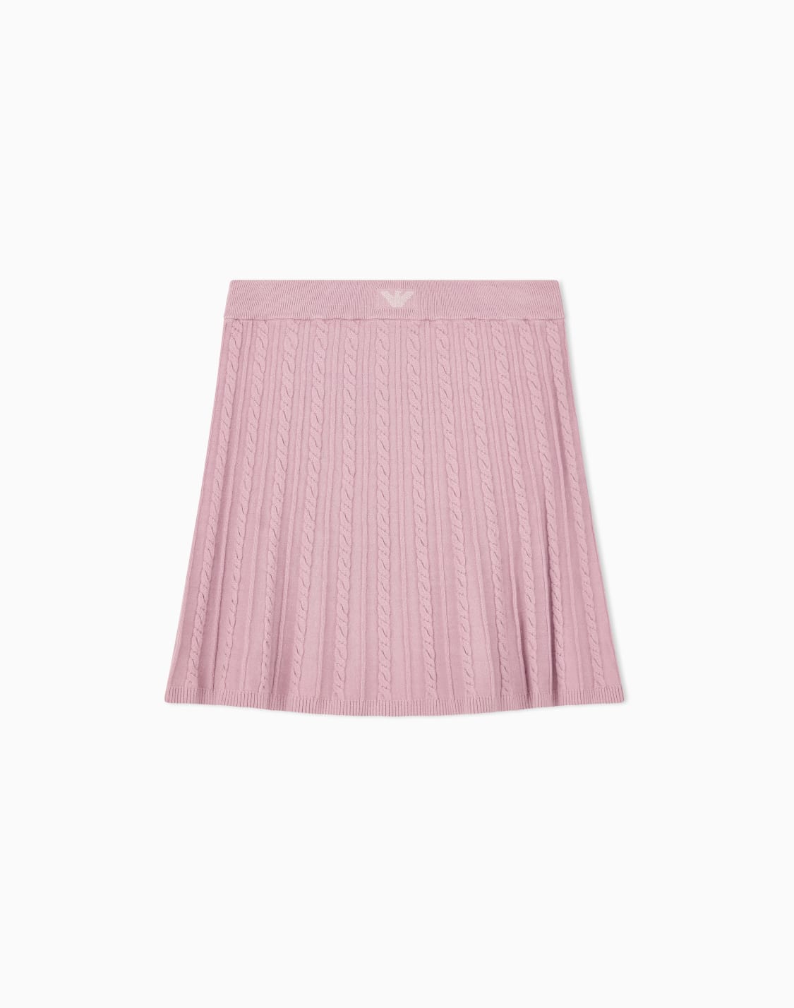 skirt-with-pleats-cable-knit-design-and-ribbed-waistband-pink--emporio-armani