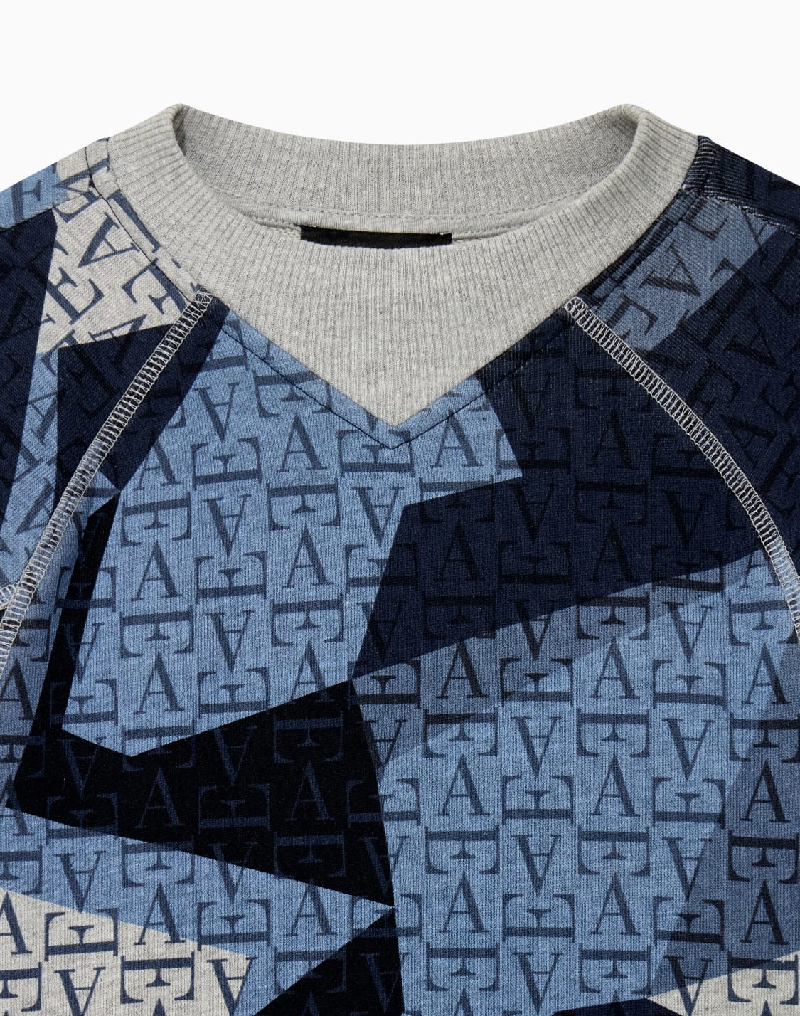 sweatshirt-in-melange-fleece-with-a-geometric-logo-blue--emporio-armani