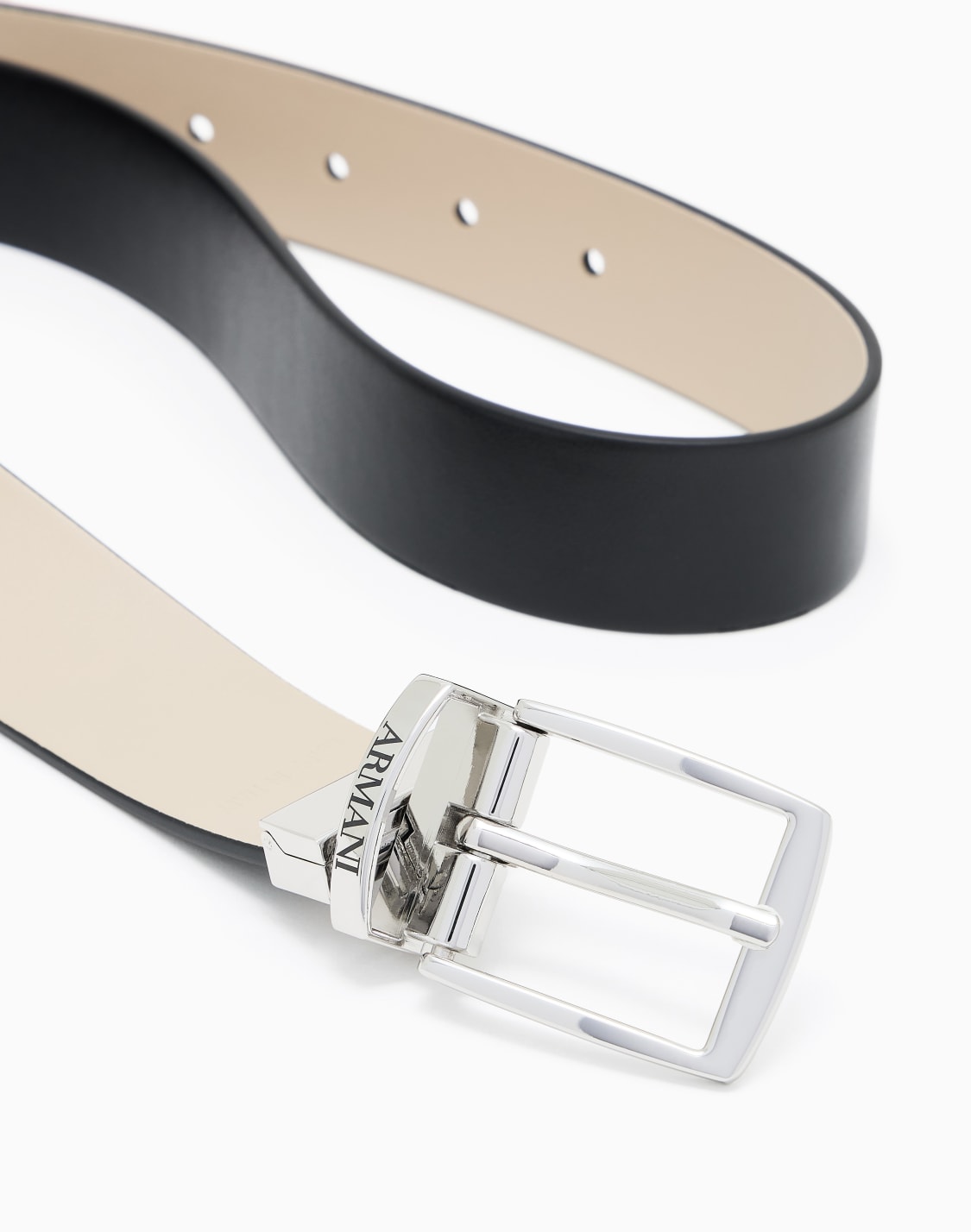 リバシブルベルト-バックル付き-ブラック--emporio-armani