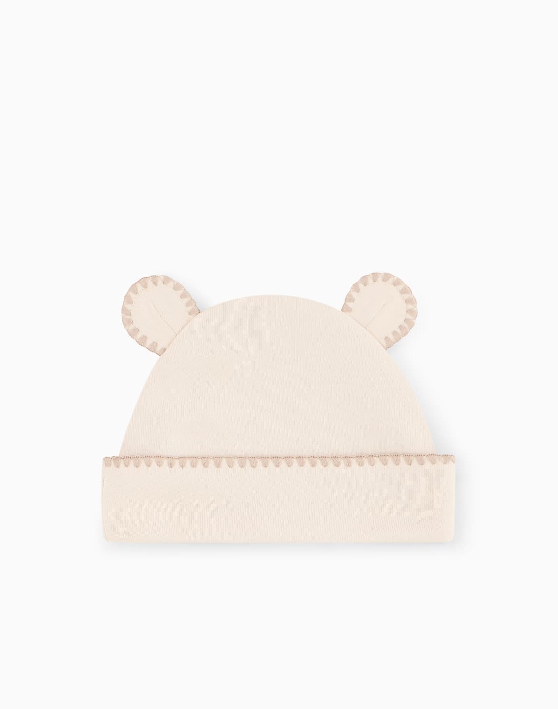 cotton-fleece-beanie-hat-with-bear-ears-and-folded-brim-베이지--emporio-armani