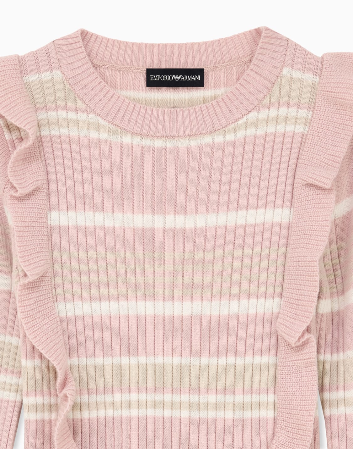 ribbed-knit-dress-with-horizontal-stripes-and-ruffles-patterned--emporio-armani