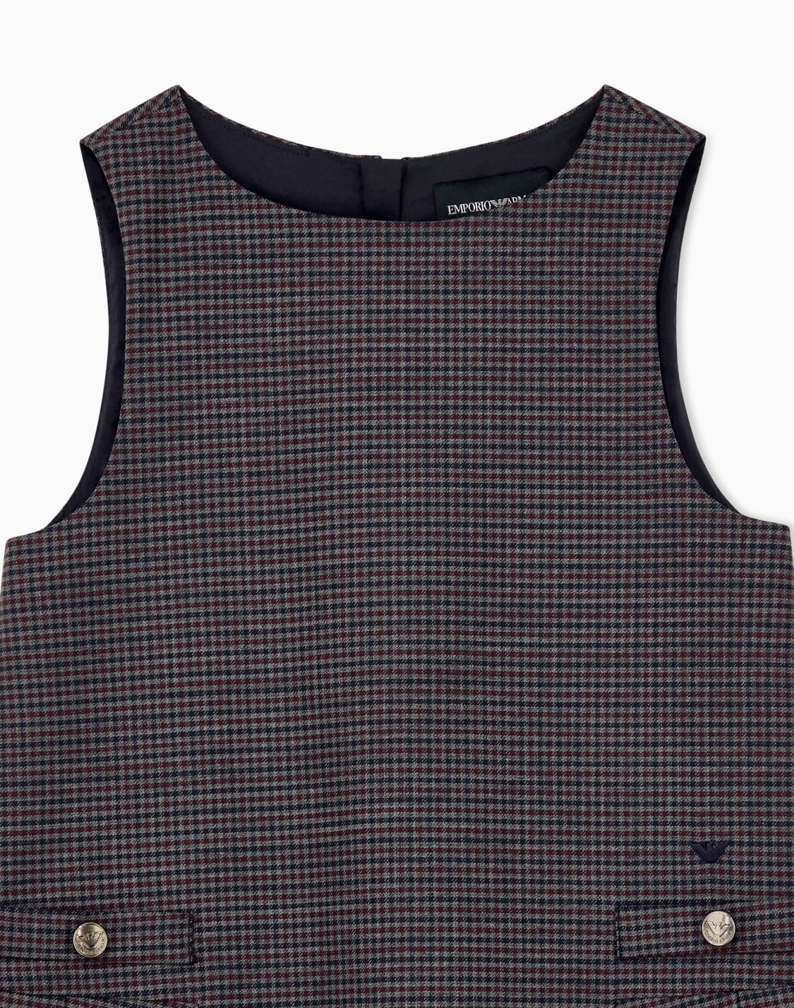 robe-sans-manches-carreaux-en-mlange-de-laine-vierge-gris--emporio-armani