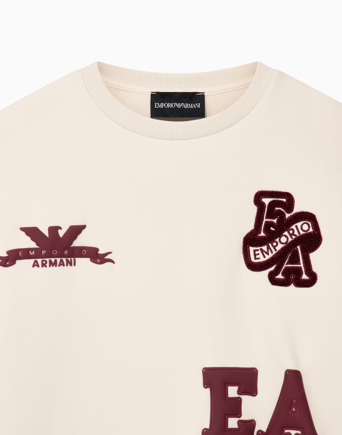 sweatshirt-double-jersey-oversized-with-prints-and-appliqu-beige--emporio-armani