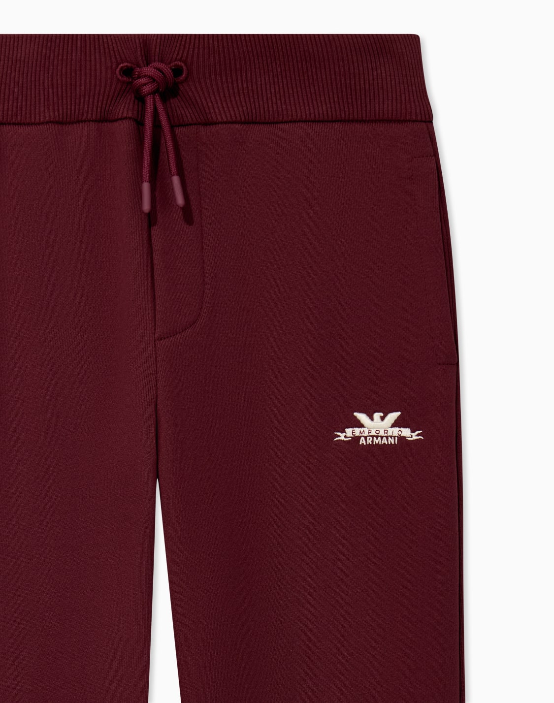 jogginghose-im-regular-fit-aus-baumwollfleece-mit-kordelzug-burgunderrot--emporio-armani