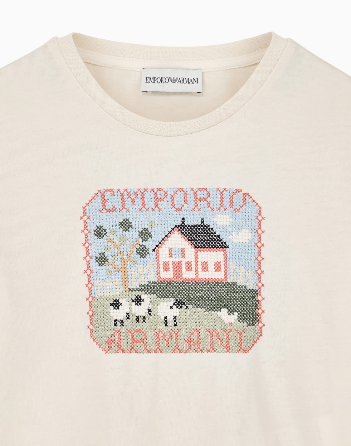 cotton-jersey-t-shirt-with-a-cross-stitch-floral-motif-beige--emporio-armani