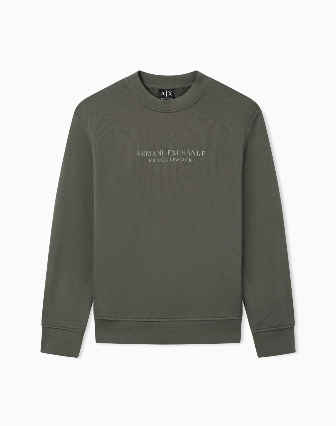 sweat-shirt-ras-du-cou-avec-logo-ton-sur-ton-vert--armani-exchange