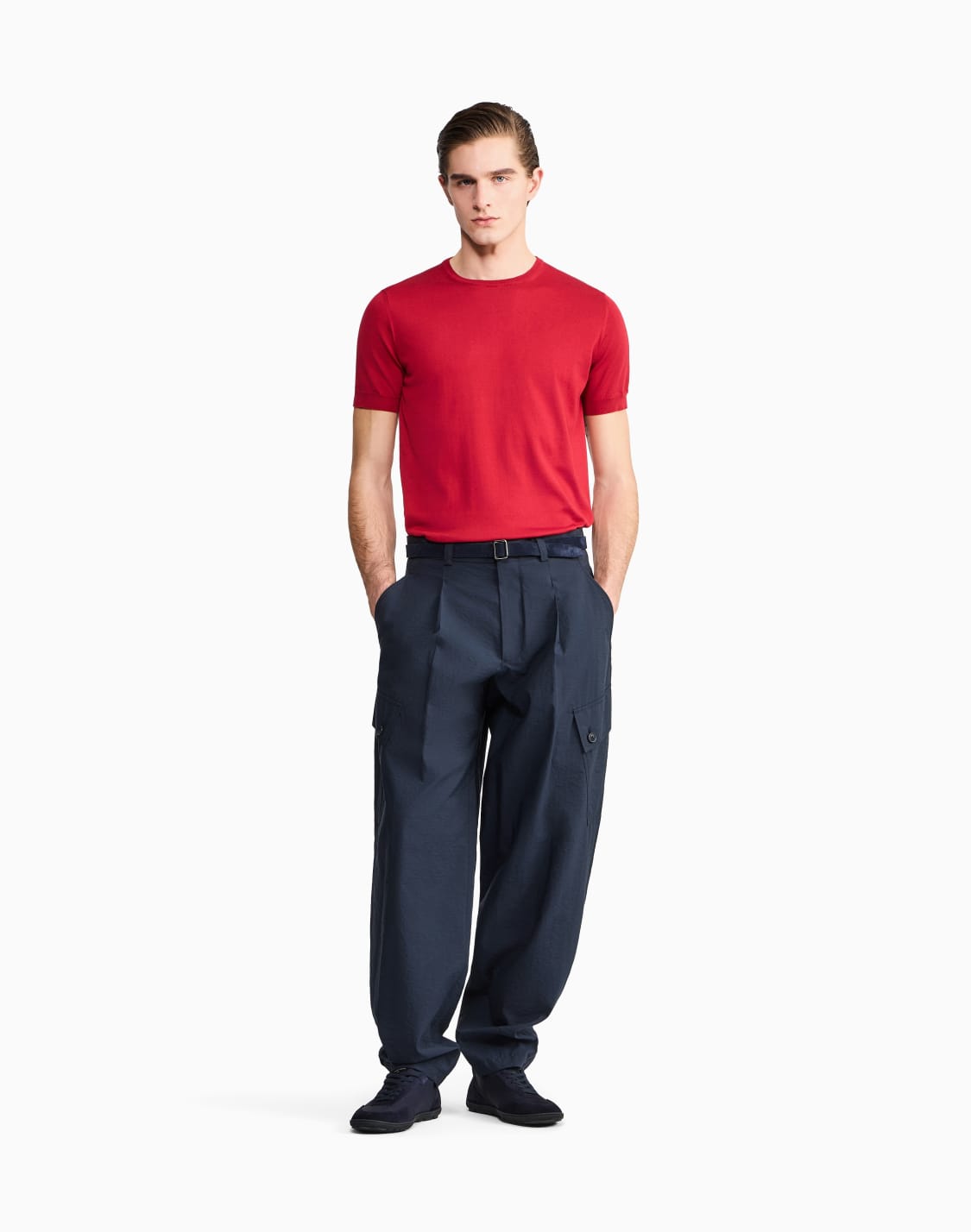 short-sleeved-crew-neck-jumper-in-silk-and-cotton-red--giorgio-armani