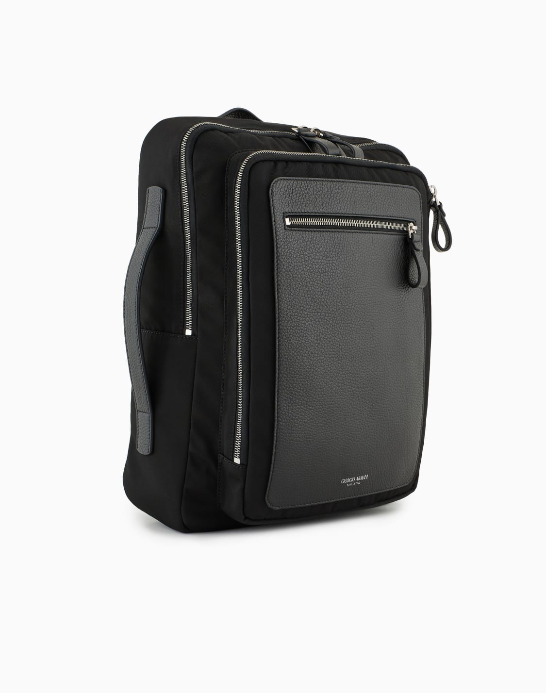 asv-バックパック-ナイロンペブルドレザ-ブラック--giorgio-armani