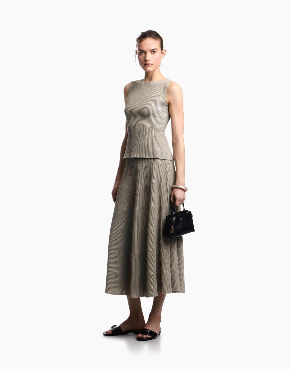 striped-skirt-in-stockinette-knit-beige--emporio-armani