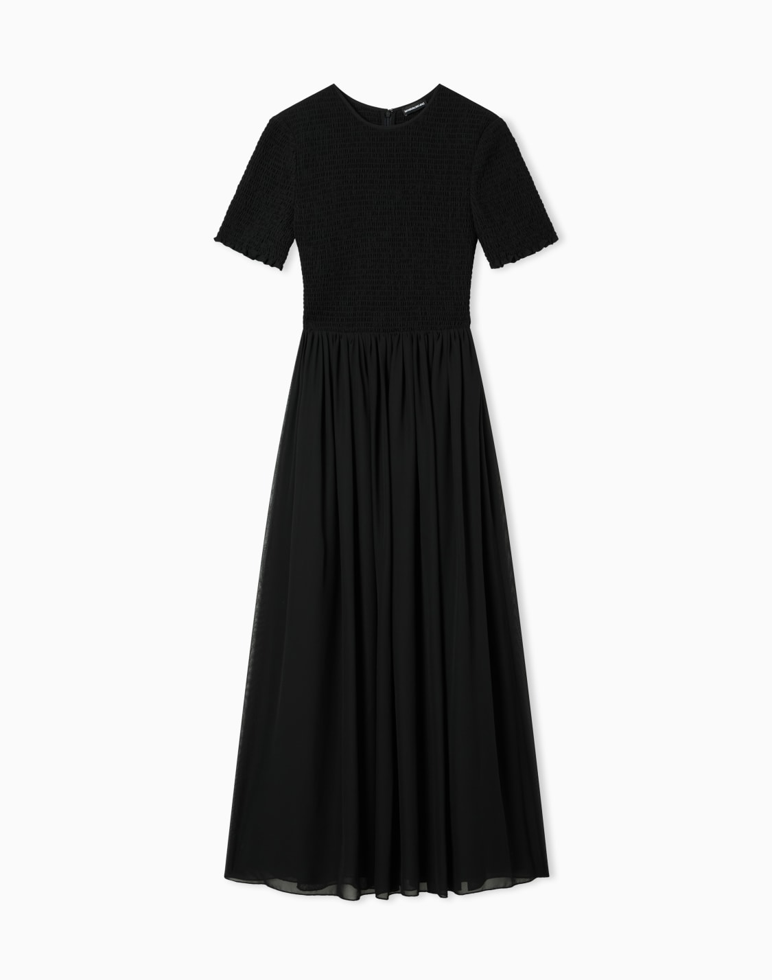 techno-georgette-dress-with-drape-black--emporio-armani
